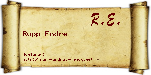 Rupp Endre névjegykártya