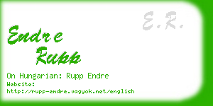 endre rupp business card